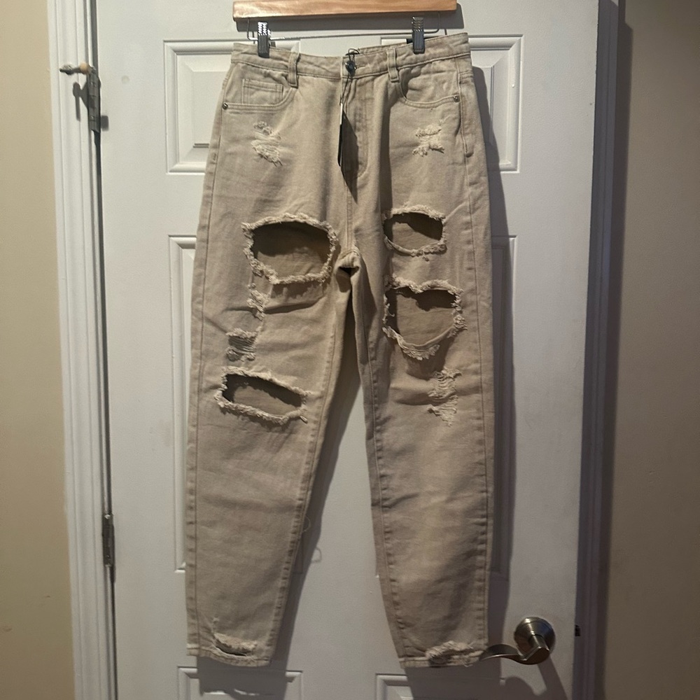 Missguided High Rise Distressed Mom Jeans-New!